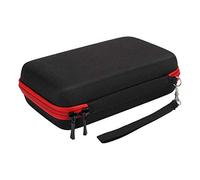 Ausla Shaver Storage Bag, Nylon TPU Travel Case with Hand Strap and Mesh Organizer for Accessories Data Cables QP2520/90/70, Compact 20x12.5x6cm Lightweight Grooming Organizer for Men (Black Red)