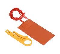 Ausla Silicone Rubber Heating Pad, Flexible Heating Mat, 12V 15W, 50 X 100mm, 482F Max, Thin 1.5 to 2mm, Fast Heat Transfer, for Pipe Tank Equipment Instrument Warming