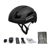 Ausla Smart LED Riding Helmet, Lightweight PC EPS Design with Remote Control, Turn Signal and Speedometer for Adults Cycling At Night (Black)