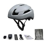 Ausla Smart LED Riding Helmet, Lightweight PC EPS Design with Remote Control, Turn Signal and Speedometer for Adults Cycling At Night (Gray)