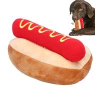 Ausla Soft Plush Dog Toy, Hot Dog Shape Detachable Sound Doll | Detachable Sausage Two Toys, Built-in BB Barking Device, Exquisite Food Series Design, 14x8x7cm