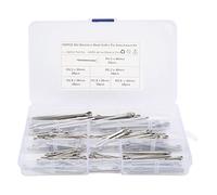 Ausla Stainless Steel Cotter Pin Assortment Kit 304 Split Pin Fastener Set 6 Sizes M1.5x25 to M4x60 Locking Retaining Pins for Auto Repair Garage Mechanic Workshop (150pcs)