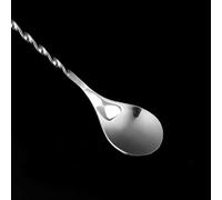 Ausla Stainless Steel Mixing Spoon, Long Bar Spoon for Cocktail Glasses and Shakers, Blunt End, Elegant Design, Versatile Use with Blunt End, Ideal for Crushing Ingredients,