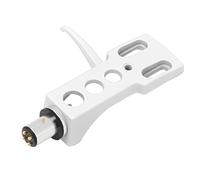 Ausla Stylus Holder, Aluminium Alloy Phonograph Holder with 4 Connection Wires for Professional DJ Turntables (White)