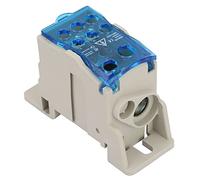Ausla Terminal Block Distribution Box with Transparent Cover Copper Terminal 125A DIN Rail Power Junction Box Flame Retardant for Distribution Cabinets and High Voltage Panels