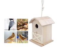 Ausla Unique Shape Wooden Birdhouse, Mini Bird House Providing Safe Refuge for Birds, Premium Craftsmanship Outdoor Cage, Versatile Usage Garden Patio Decoration with Weather