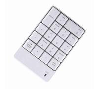 Ausla white number pad, USB Numeric Keypad, Portable 18-Key Mini Keyboard with 10m Range for Laptop Plug and Play Compact Design Powered By AAA Battery 3.1 X 4.7 X 0.9inch for Office Accounting Data