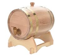 Ausla Wine Oak Barrel, 5L, Wooden Barrel with Easy Dosing Tap, Handmade Drinking Cabinet for Whiskey and Beer, Vintage Style