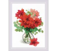 Auslaufmodell Riolis Kreuzstich Set Amaryllis, Zählmuster, 30x40cm