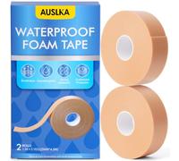AUSLKA 2 Rolls Waterproof Foma Tape, 1 in x 5 Yds, Flexible Foam Medical Tape, Waterproof Bandages,for Medical Applications, Securing Bandages, Dressings