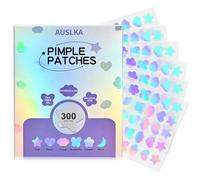 AUSLKA Cute Shining Pimple Patches for Face (300 Pcs), Multiple Shape Blemish Stickers with Salicylic Acid-Tea Tree Oil, Face Spot Stickers Zit Patches Absorb Liquid Quickly