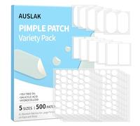 AUSLKA Large Pimple Patches for Face (5 Sizes 500 Patches), XL Hydrocolloid Pimple Patch, Big Hydrocolloid Zit Spot Patches for Breakouts, Body, Cheek, Forehead, Chin and Back