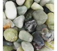 Ausluru 11lbs Natural Polished Jade Pebbles River Rocks Decorative Stones, Ideal for Fish Tank, Vases, Succulents, Home Decor and Garden Landscaping, Large Jade