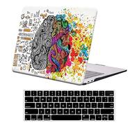 AUSMIX Compatible with MacBook Air 13 inch Case & Keyboard Cover for Mac Air 2020-2021 M1 A2337/A2179/A1932, Plastic Hard Shell Case for MacBook Air 13.3 inch, Formula Brain