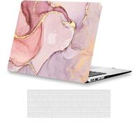 AUSMIX Compatible with MacBook Pro 14 inch 2021 Release A2442 M1 Pro/Max, MacBook Pro 14 Plastic Hard Protective Shell and Keyboard Cover for MacBook Pro 14 inch Marble Pink