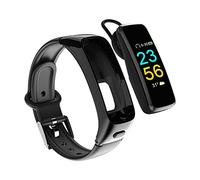 Ausomely Smart Bracelet 2 in 1 Compatible with Step Counting Heart Rate Monitor Waterproof Data Call Smart Watch
