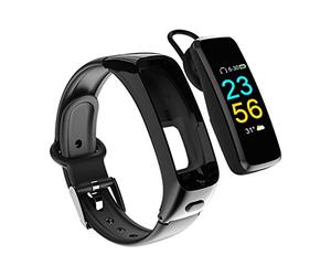 Ausomely Smart Bracelet 2 in 1 Compatible with Step Counting Heart Rate Monitor Waterproof Data Call Smart Watch