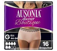 AUSONIA Discreet Boutique Urine Leakage Briefs L Black, Block Odor and Moisture and Prevent Leaks, Salmon, L (Pack of 16, 8x2)