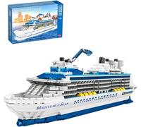 Auspcers Technik Cruise Ship Model Building Block Set, 2428PCS Holiday Cruise Ship Yacht Model Kit, DIY Cruise Ship Architecture Building Sets Gift for Adults and Children