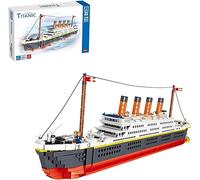 Auspcers Technik Titanic Model Building Block Set, 1288Pcs Cruise Ship Titanic Boat Model Building Kit, Micro Mini Bricks Construction Kit Gift Toy for Adults Children Kids