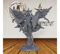 AUSPDICE 32mm DND Miniature Tabletop RPG Game & TTRPG Sol The Holies AS479 | Winged Celestial Knight Fantasy Figure - RPG Accessory for Dungeon Masters & Gift - Unpainted Resin Minis Figurine