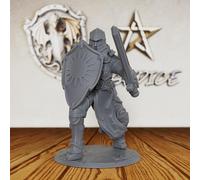 AUSPDICE Tabletop DND Miniatures for TTRPG - 28mm Human Paladin, AS270 | Fantasy Minis Figurine Human Tabletop Gaming Miniatures RPG Accessory for Dungeon Masters & Role Playing
