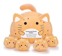 Auspicious beginning 5pcs Stuffed Cat Plush Emotional Support Stuffed Potato Plush Mommy Brave Cat Animal Large Mommy Plushies Cuddly Toy Large Hugging Pillow Soft Plushie Gift