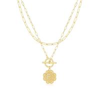 Auspicious Cheerful Gold Initial Necklace for Women-14K Solid Gold Over Layering Necklaces for Women Dainty Cute Flower Letter Pendant Gold Layered Necklaces for Women Jewelry Present Christmas Gifts