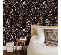 Auspicium Floral Peel and Stick Wallpaper Blooming Flowers Self Adhesive Removable Wallpaper Wall Stickers for Home Bedroom Cabinets Thicken 17.3" x 236"
