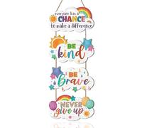 Ausril Inspirational Quote Door Sign,Everyone Has a Chance to Make a Difference Decor,Educational Wooden Hanging Plaques,Motivational Growth Wall Sign,Be Kind Plaque for School Clossroom Home Shop