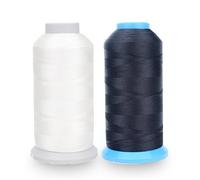 AusseL Bonded Nylon Sewing Thread 1500 Yard Size T70#69 for the Upholstery, Outdoor Market, Drapery, Beading, Luggage, Purses (black+white)