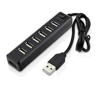 Aussel Premium 7 Ports USB Hub Expansion High Speed USB 2.0 Multi USB Hub Splitter Switch Lead Adapter Cable For PS3, Xbox, Wii, PC, MAC, Laptop, NoteBook, Mac Book, NetBook, Tablet, Tab, Supports Windows Vista/7/Mac