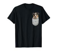 Aussie Australian Shepherd Chest Bag Pocket Dog Owners T-Shirt