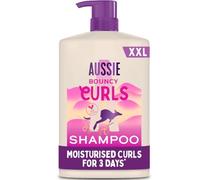 Aussie Bouncy Curls Shampoo 1000ml. Gentle Cleansing and Moisture for Waves, Curls and Coils with 48H Anti-Frizz Effect. Infused with Australian White Strawberry. Sulphate-Free, Vegan and Cruelty-Free