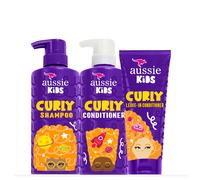 Aussie Kids Shampoo Conditioner and Leave-in Conditioner Bundle for Curly Hair Sulfate and Paraben Free