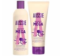 Aussie Mighty Mega Hair Care Bundle Shampoo 250ml & Detangling Conditioner 170ml Lightweight Daily Use Smooth, Shiny & Healthy Hair Suitable for All Hair Types