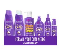 Aussie Miracle Curls Set: Shampoo Conditioner Deep Hydration Spray Gel Detangling Milk and Oil Hair Treatment Curl Oil Coconut & Jojoba Frizz