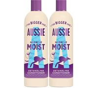 Aussie Miracle Moist Detangling Conditioner 400ml. Moisture-Quenching Formula to Revive and Restore Brittle & Dry Hair. Infused with Australian Macadamia Nut Oil. Vegan and Cruelty-Free (Pack of 2)