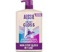 Aussie Oh My Gloss Shampoo 1000ml. Deeply Moisturises Dry and Dull Hair. Infused with Australian White Strawberry. Sulphate-Free Formula. For Instant