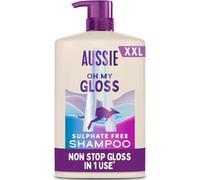 Aussie Oh My Gloss Sulphate-Free Shampoo 1L XXL Pump, Vegan & Cruelty Free | Deeply Moisturises Dry & Dull Hair. Infused with Australian White Strawberry. For Instantly Shinier & Glossy Hair
