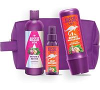 "Aussie SOS Repair & Revive Gift Set - Shampoo 300ml + Heat Defence Spray 100ml + 1 Minute Miracle Rescue Mask 250ml, 100 Hours of Hydration"