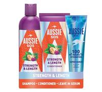 Aussie Strength And Length Shampoo And Conditioner Set, Hydrates And Strengthens Long, Weak Hair, Nourishes Fragile Hair To Help Prevent Split Ends And Breakage From Styling Damage