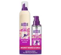 Aussie Thick Hair Bundle: Epic Volume Mousse 200ml + Lightweight Hair Oil 95ml, Hold, Shine & Frizz Protection