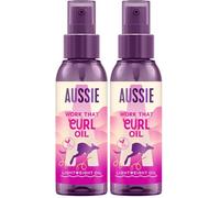 Aussie Work that Curl Lightweight Oil 100ml. Multi-Tasking Hair Serum to Boost Shine, Moisturise and Nourish Curly Hair. Infused with Macadamia Nut Oil. Vegan and Cruelty-Free (Pack of 2)