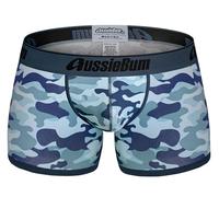 aussieBum COTTONSOFT 2.0 Men's Underwear Trunks, Ultra-Soft Cotton Blend, Limited Edition, Proudly Australian Made, Camo Blue, XL