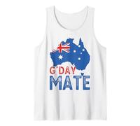 Aussies G'Day Mate Shirt Funny Australia Map Good Day Tank Top
