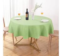 AUSSPVOCT Round Tablecloth 54 inch Linen Tablecloths Waterproof Stain Resistant Washable Table Cloth Round Cover for Parties Farmhouse Kitchen Dining Decor,Sage Green
