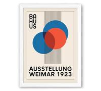Ausstellung Weimar Geometric Framed Wall Art Print A1 (84.1×59.4cm) White, Wall Decor for Living Room, Bedroom, Office & Home, Ready to Hang, Art Gift