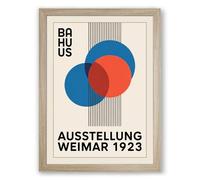 Ausstellung Weimar Geometric Framed Wall Art Print A2 (59.4×42cm) Oak, Wall Decor for Living Room, Bedroom, Office & Home, Ready to Hang, Art Gift