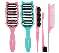 Aussumy 2 Pack Curl Defining Brush - With 3 Styling Tools for Effortlessly Detangles Shaping & Define Natural Curly Waves & Coils - For Women & Men Wet or Dry Hair - Reduces Frizz & Adds Shine
